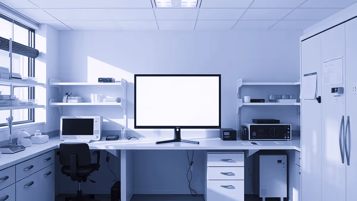 A cool-toned editorial science photograph.